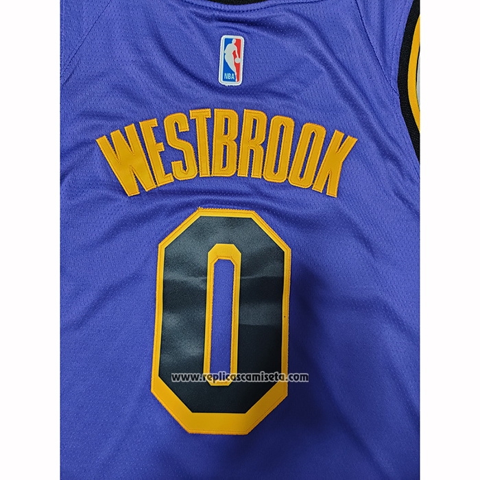 Camiseta Los Angeles Lakers Russell Westbrook #0 Statement 2022-23 Violeta